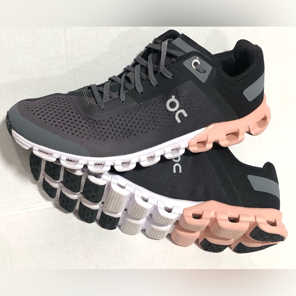 On Running Black Sneakers with Pink Accent